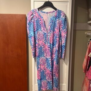 Lilly Pulitzer Pink and Blue Long Sleeve Dress